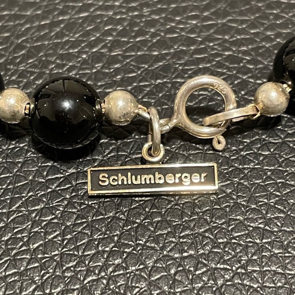 Schlumberger bracelet .925 Black Onyx and 14k gold